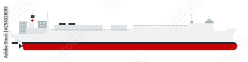 Marine sanitary vessel, hospital ship vector flat icon