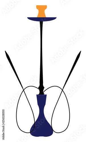 Blue water pipe vector illustration on white background