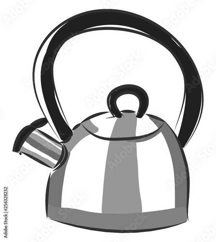 Black and grey half round electric vector illustration on white background