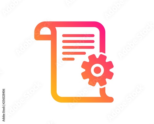 Technical documentation icon. Instruction sign. Classic flat style. Gradient technical documentation icon. Vector