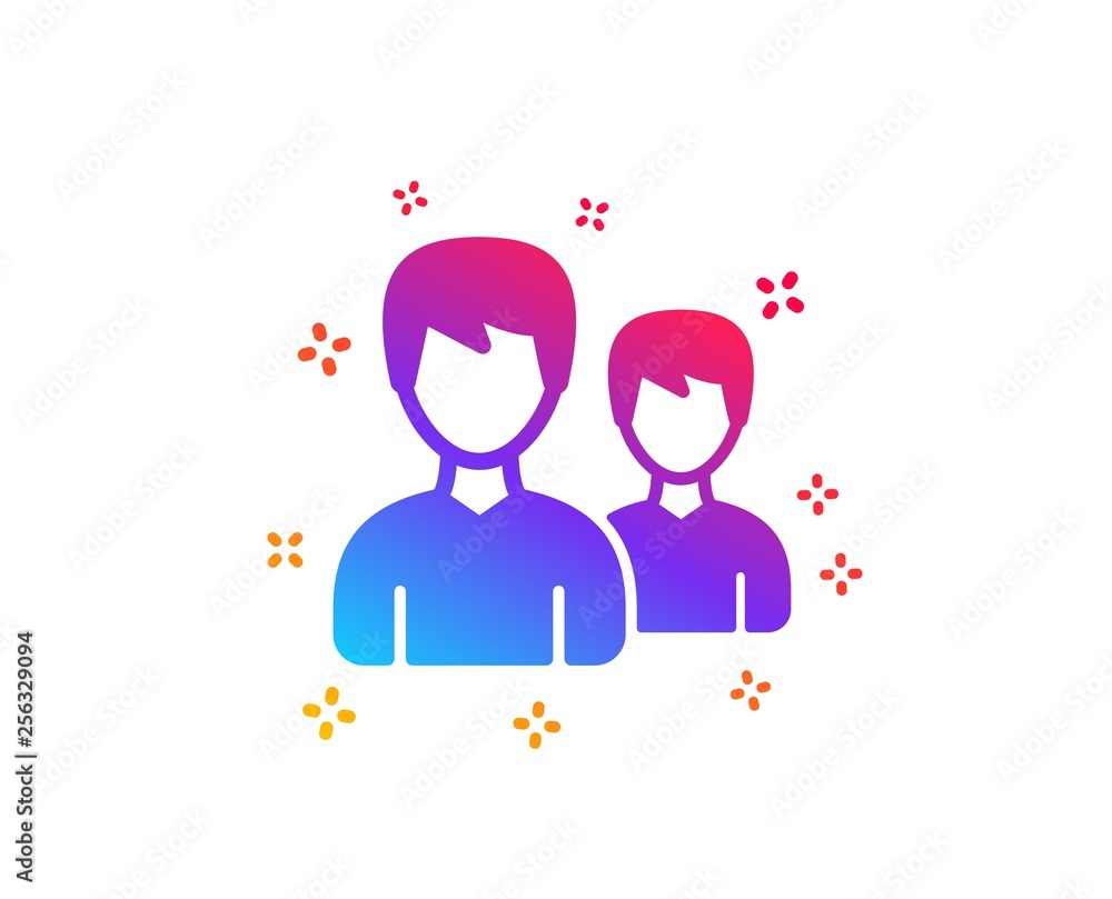 User icon. Couple or Group sign. Male Person silhouette symbol. Dynamic shapes. Gradient design couple icon. Classic style. Vector User icon. Couple or Group sign. Male Person silhouette symbol. Dynamic shapes. Gradient design couple icon. Classic style. Vector