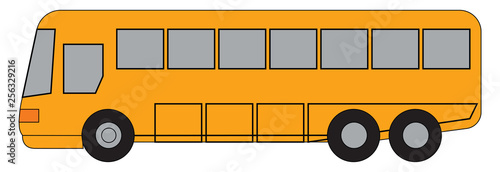 Red and black double decker bus vector or color illustration