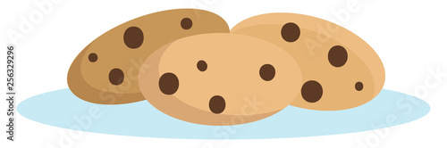 Chocolate biscuits illustration color vector on white background