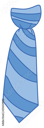 Blue check formal neck tie vector or color illustration