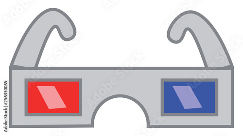 A retro glass used to watch 3d picture vector or color illustration