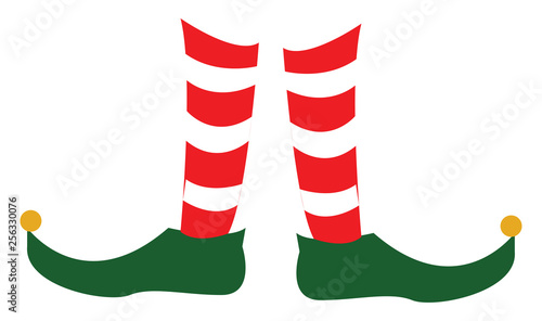 Person wearing Red and white checked socks vector or color illustration