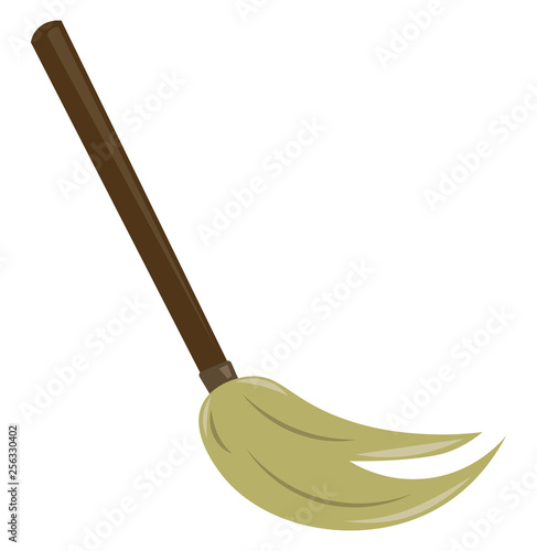 A mopping brush to clean the surroundings vector or color illustration