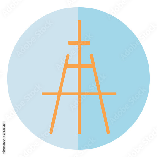 A painter's easel stand vector or color illustration