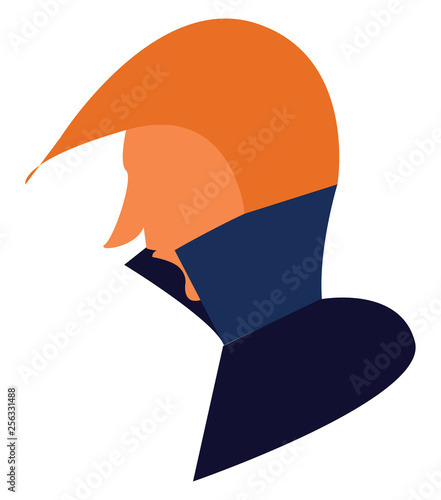 Boy in pompom head cap vector or color illustration