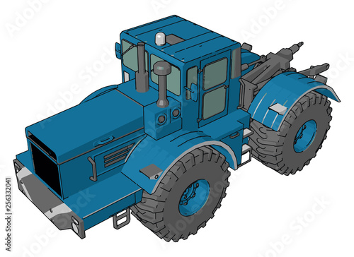 A tractor vehicle cartoon vector or color illustration
