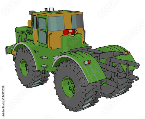 A engineering vehicle truck vector or color illustration