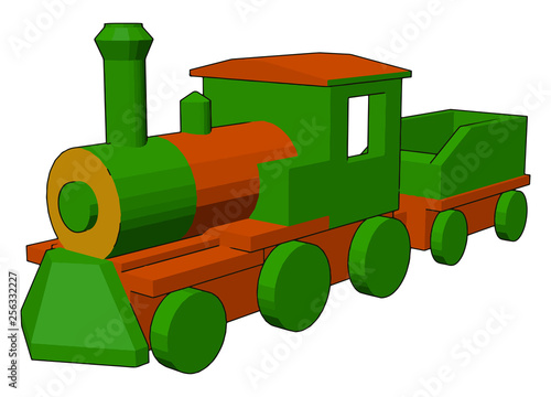 Attractive toy rail cartoon vector or color illustration