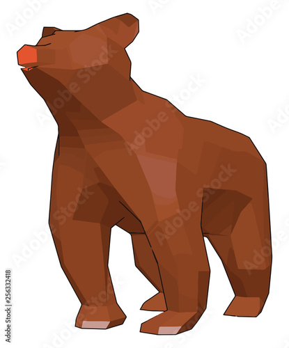 A cute brown bear picture vector or color illustration