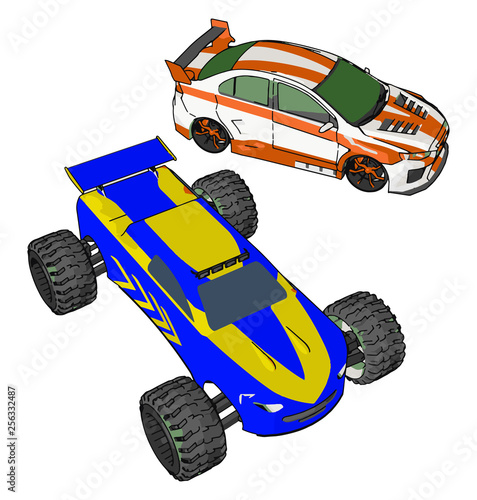 The Battery operated car vector or color illustration