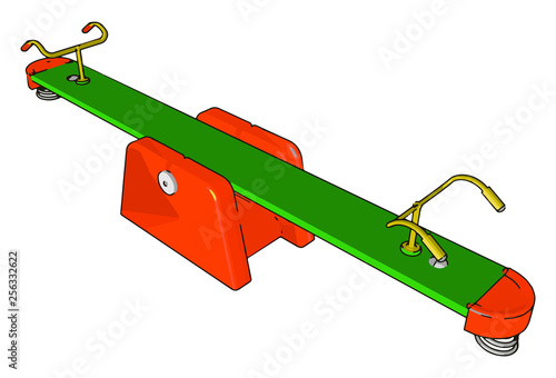 The playground seesaw toy vector or color illustration