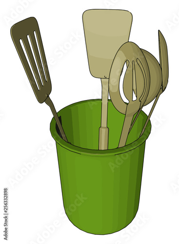A container for kitchen vector or color illustration