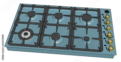 The kitchen stove object vector or color illustration