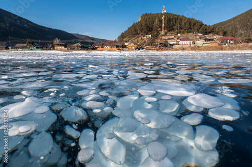 Fototapeta Naklejka Na Ścianę i Meble -  View of the Big Koty village, lake Baikal