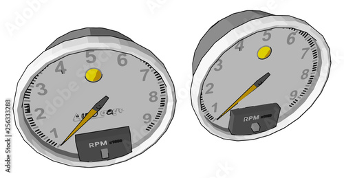 A tachometer object vector or color illustration