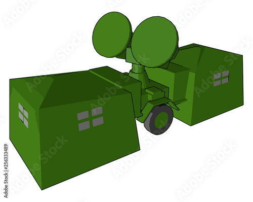 The Radar Machine vector or color illustration
