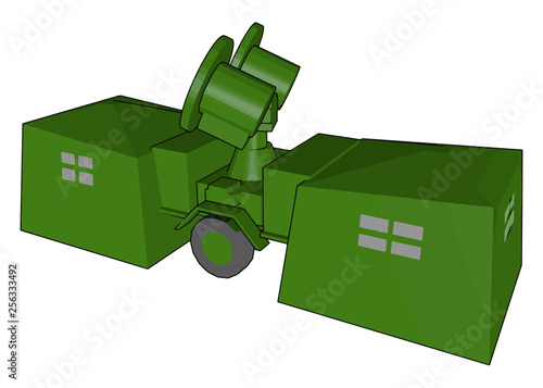 A radar system Military equipment vector or color illustration