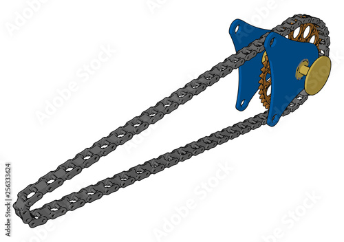 A Chain drive vector or color illustration