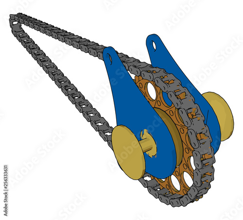 Transmission chain picture vector or color illustration