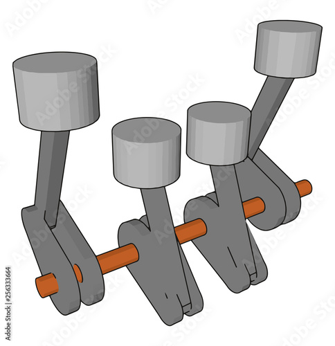 Piston or crankshaft vector or color illustration