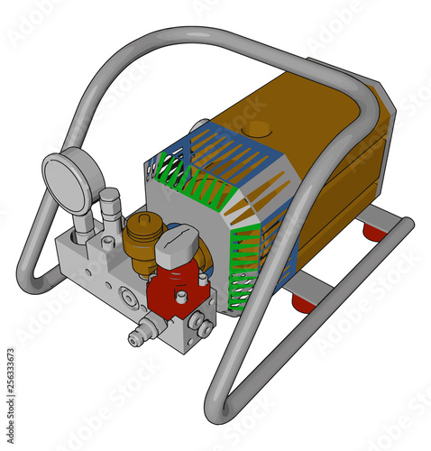 Pump operated sprayer vector or color illustration