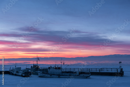 Frozen ships in ice on Lake Baikal © tilpich