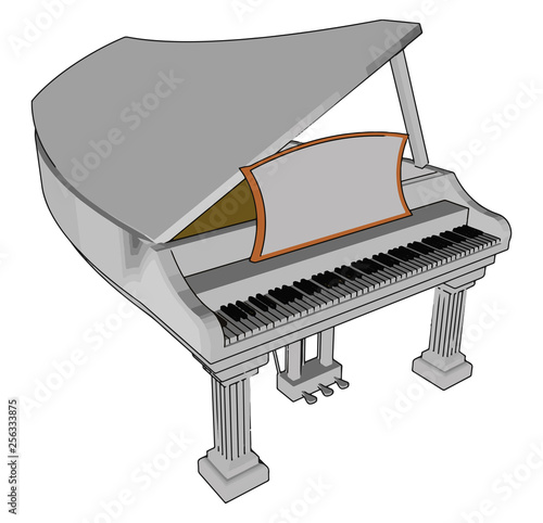 Piano and its parts vector or color illustration