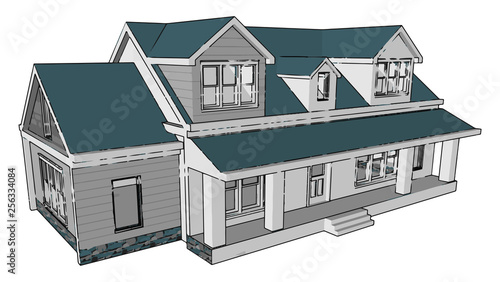 House exterior reflections of our inner thoughts vector or color illustration