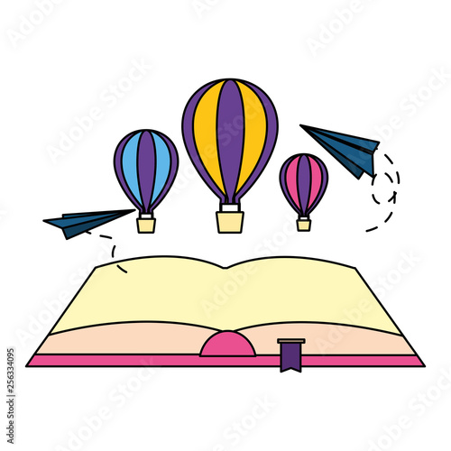 open book hot air balloon