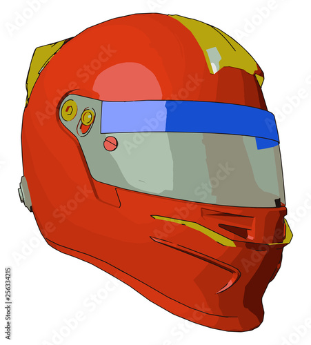 A protective object helmet painting vector or color illustration