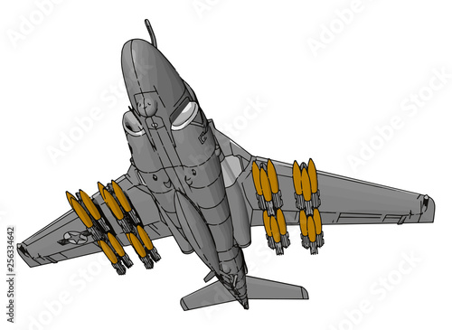 A Warplane or slip fighter toy vector or color illustration