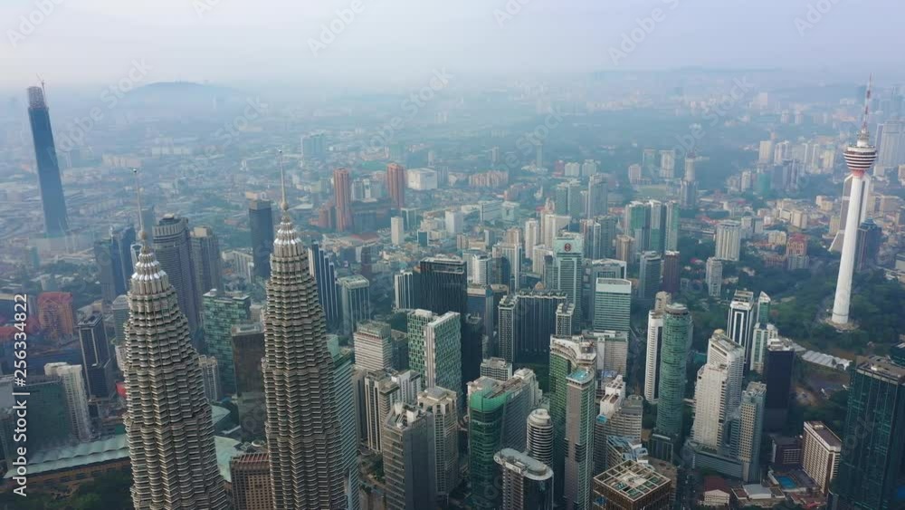 evening flight over kuala lumpur cityscape downtown aerial panorama 4k malaysia evening flight over kuala lumpur cityscape downtown aerial panorama 4k malaysia