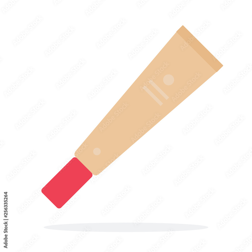 Concealer vector flat material design isolated object on white background. Concealer vector flat material design isolated object on white background.