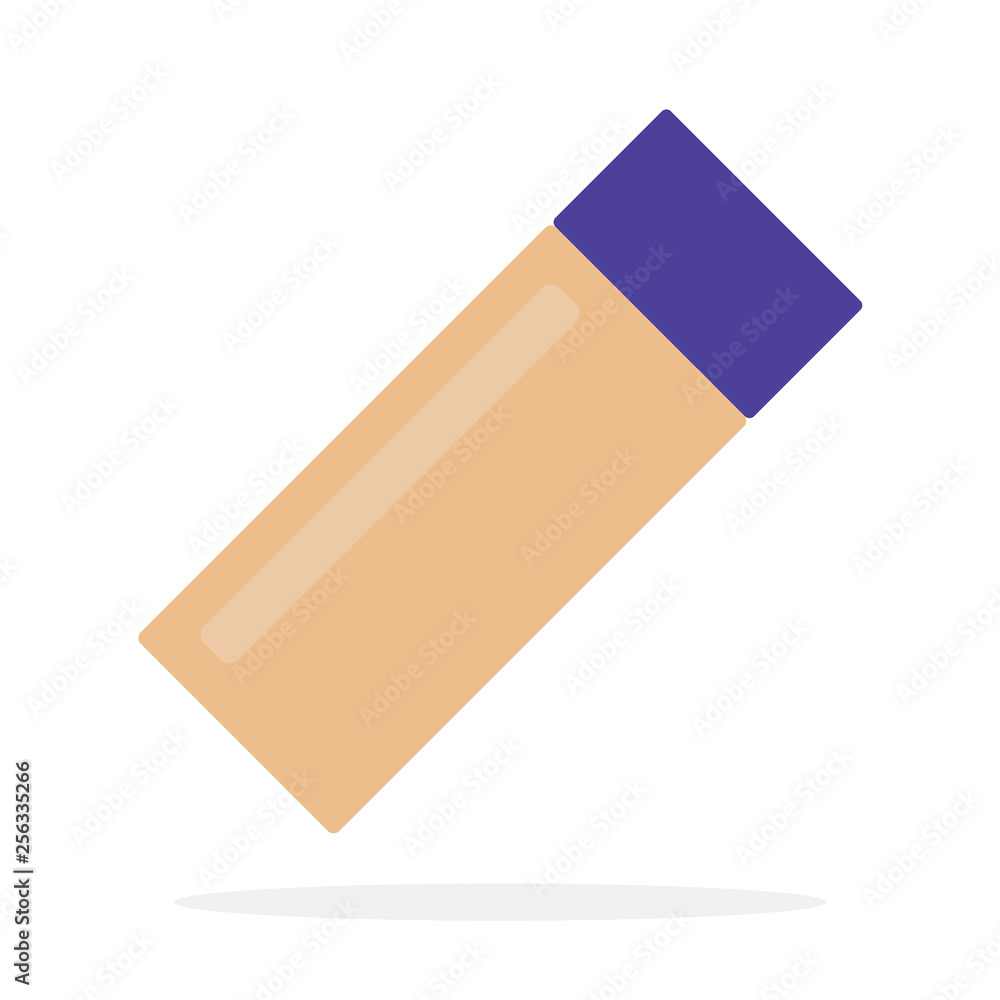 Face foundation in bottle vector flat material design isolated object on white background. Face foundation in bottle vector flat material design isolated object on white background.