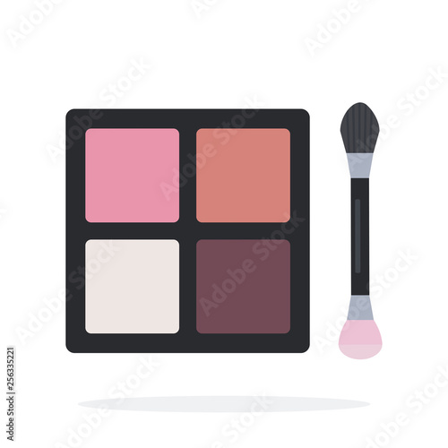 Compact Eyeshadow vector flat material design isolated object on white background.