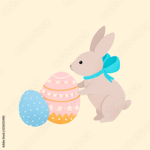 Easter bunny and an egg