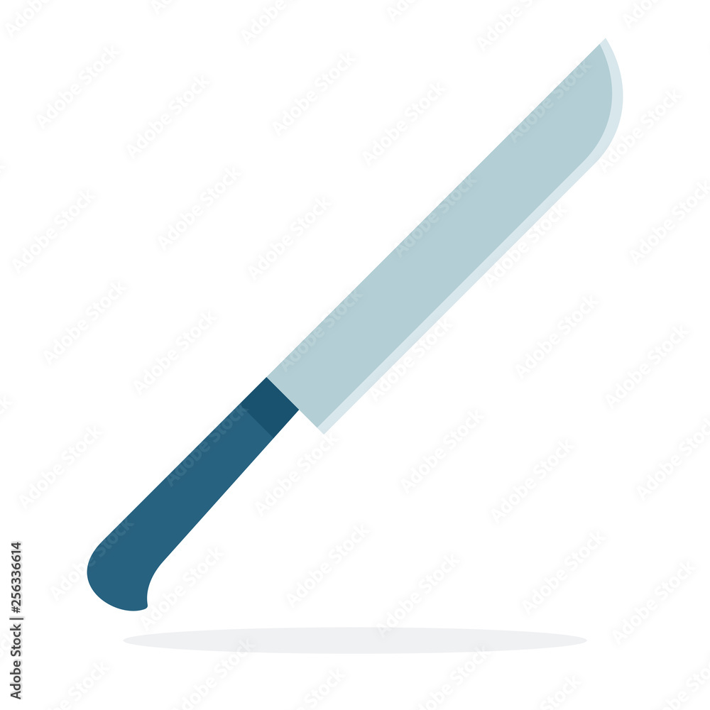 Ham and salmon knife vector flat material design isolated object on white background. Ham and salmon knife vector flat material design isolated object on white background.