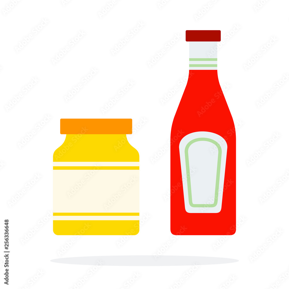 Bank of mustard and ketchup Bank vector flat isolated Bank of mustard and ketchup Bank vector flat isolated