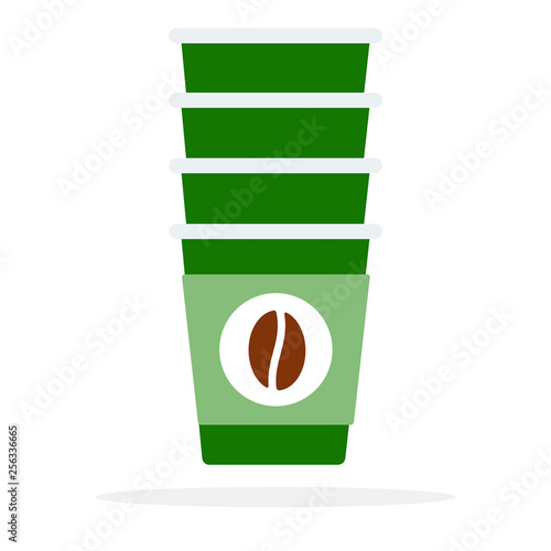 Tower of disposable cups vector flat isolated