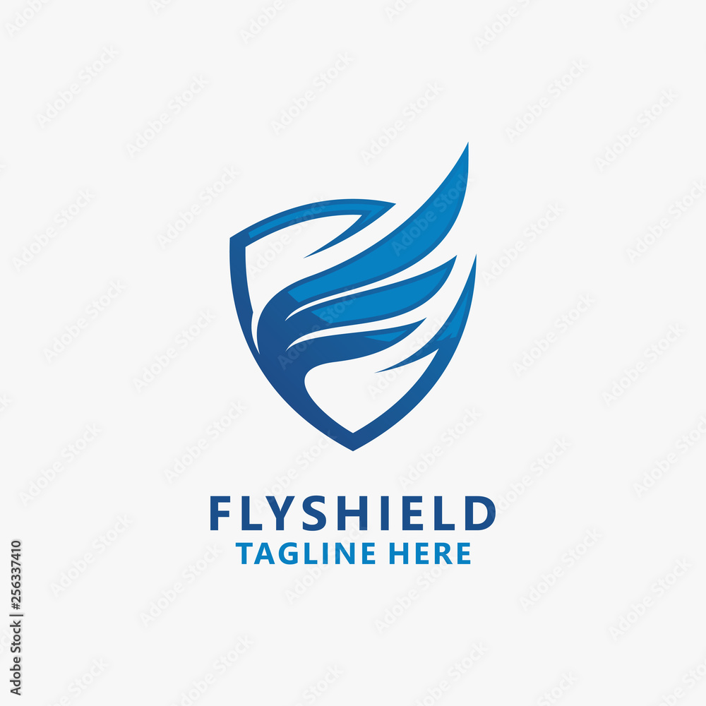 Fly shield logo design Fly shield logo design