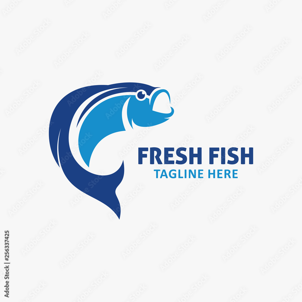 Jump fish logo design