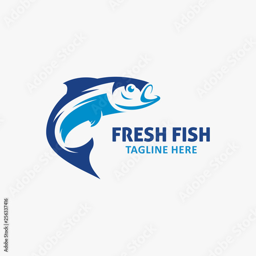 Jump fish logo design