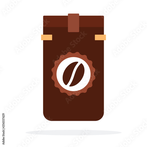 Dark French roast coffee beans vector flat isolated
