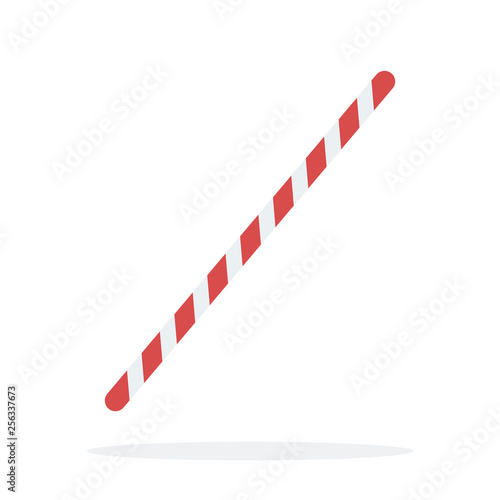 Striped cocktail tube vector flat isolated