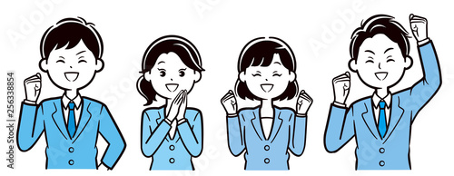 スーツ 男女 喜び