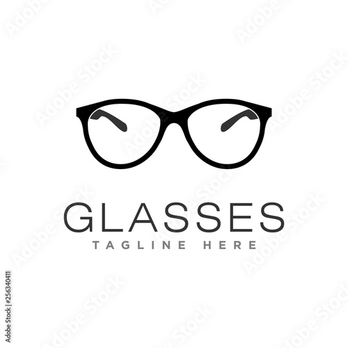 glasses logo design vector